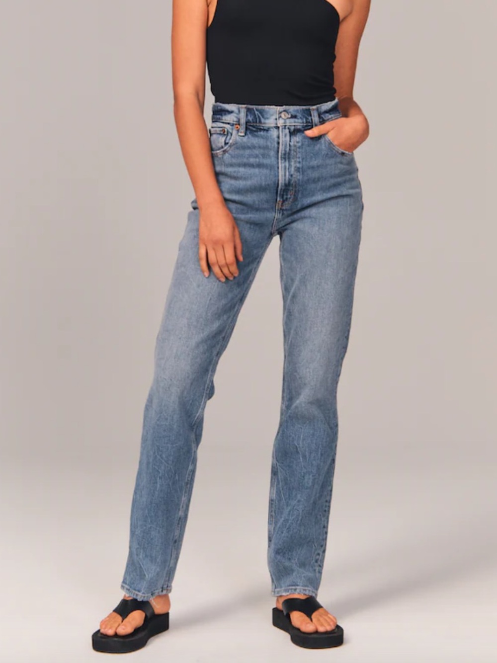 Abercrombie "The 90's Straight Ultra High Rise" Women's Blue Denim Jeans